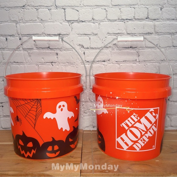 Home Depot Other - 2 X Home Depot Halloween Ghost Pumpkin Bat Trick or Treat Bucket 2 Gal